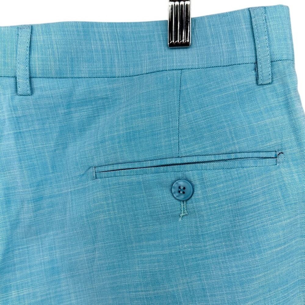 Lief Horsens Light Blue Stretch Flat Front Dress Pants Viscose 36R (36x25) Prep